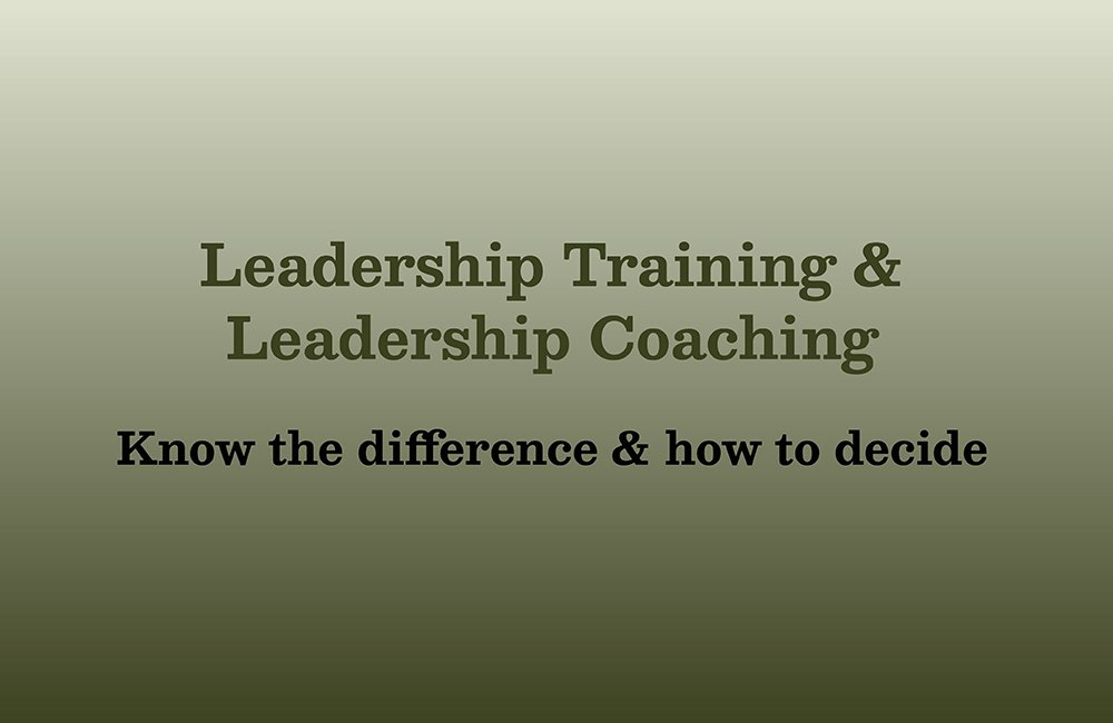 What is the difference between Leadership Coaching and Training?